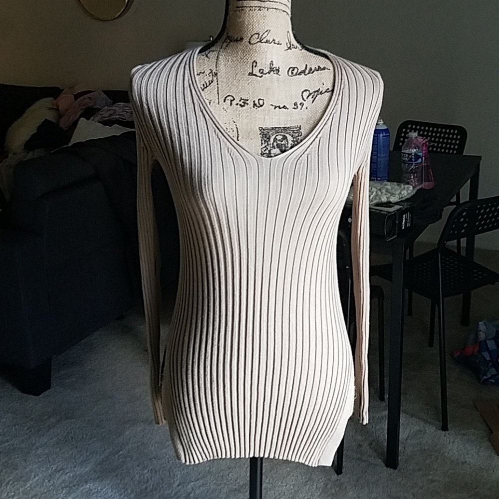 Papaya Long Sleeve Sweater with slits on the side